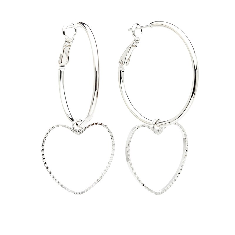 petites boucles d'oreilles créoles coeurs plaqué argent - AURA