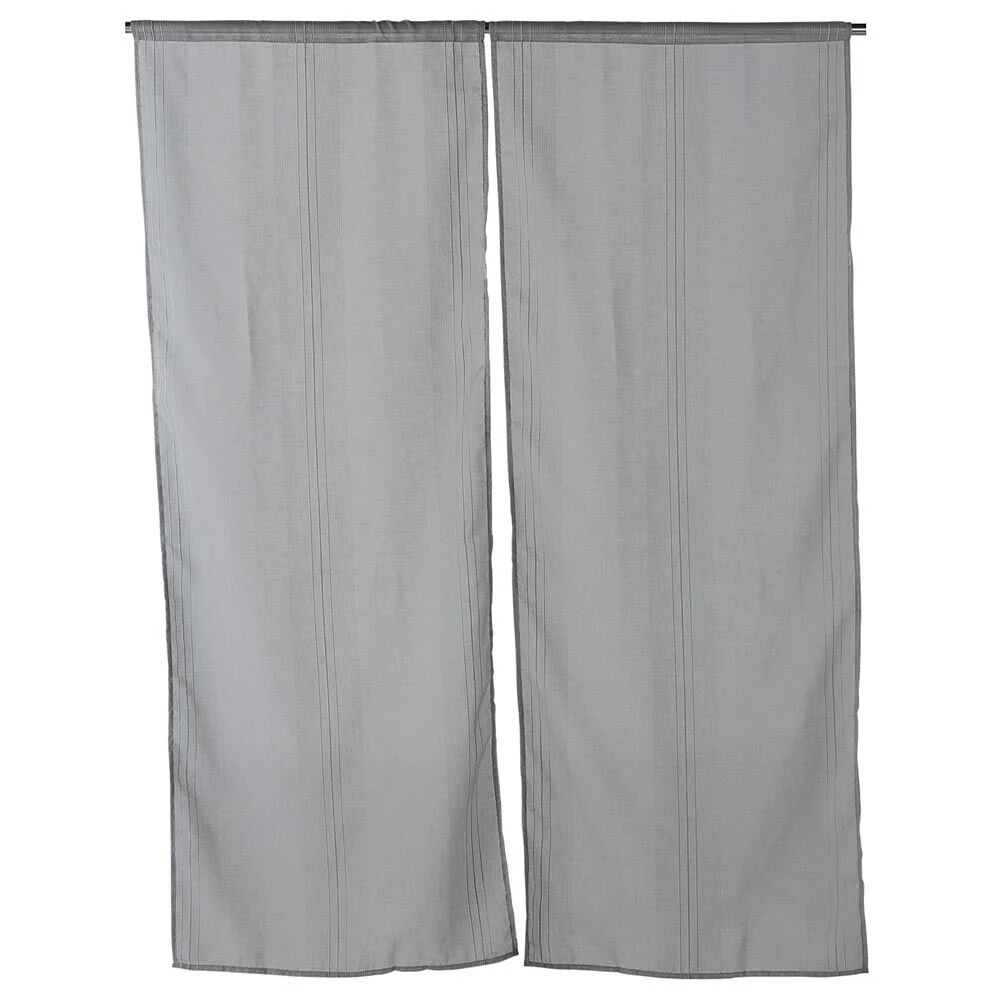 Vitrage droit passe tringle uni gris 60x160 cm x2