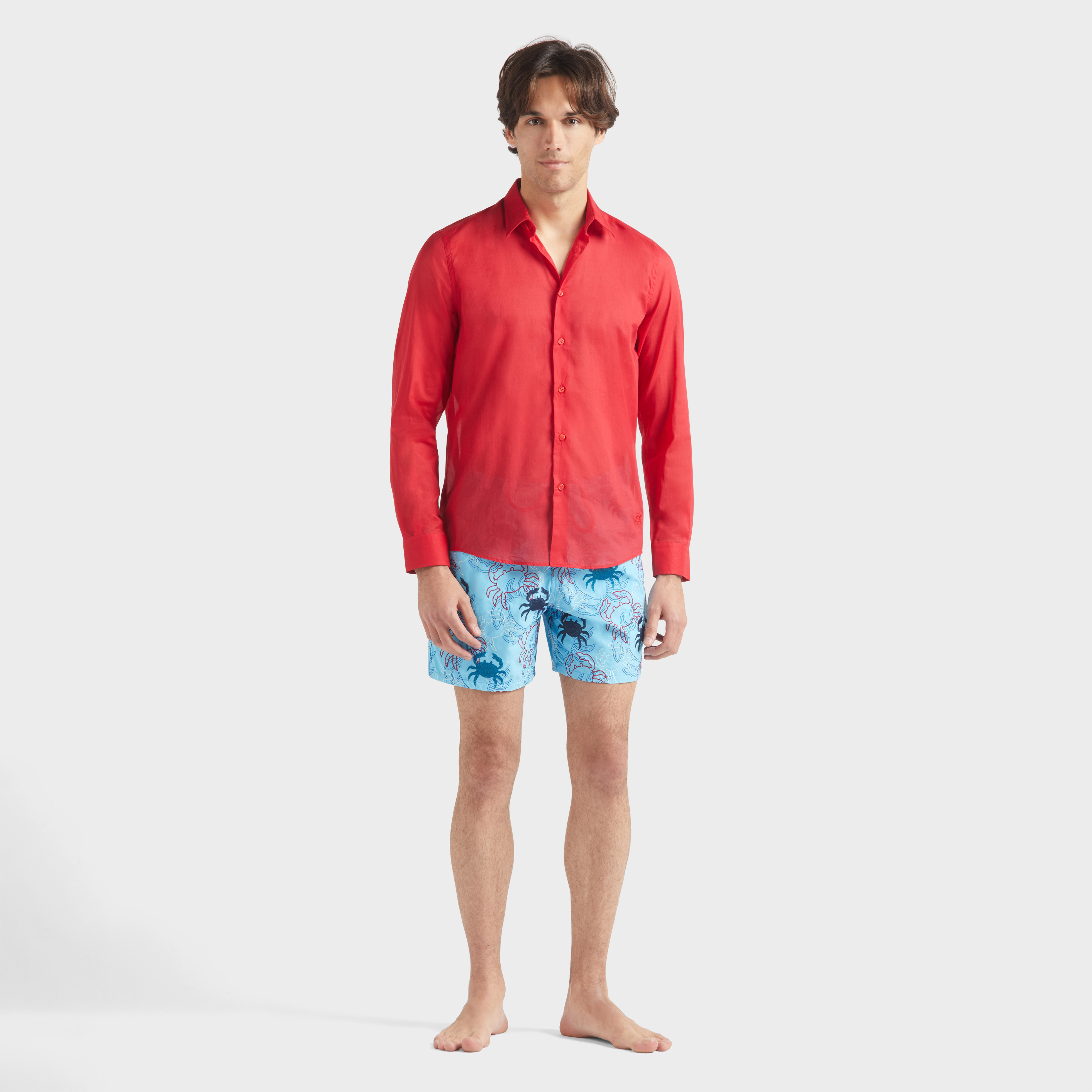 Chemise Légère en Voile de Coton Unisexe Unie