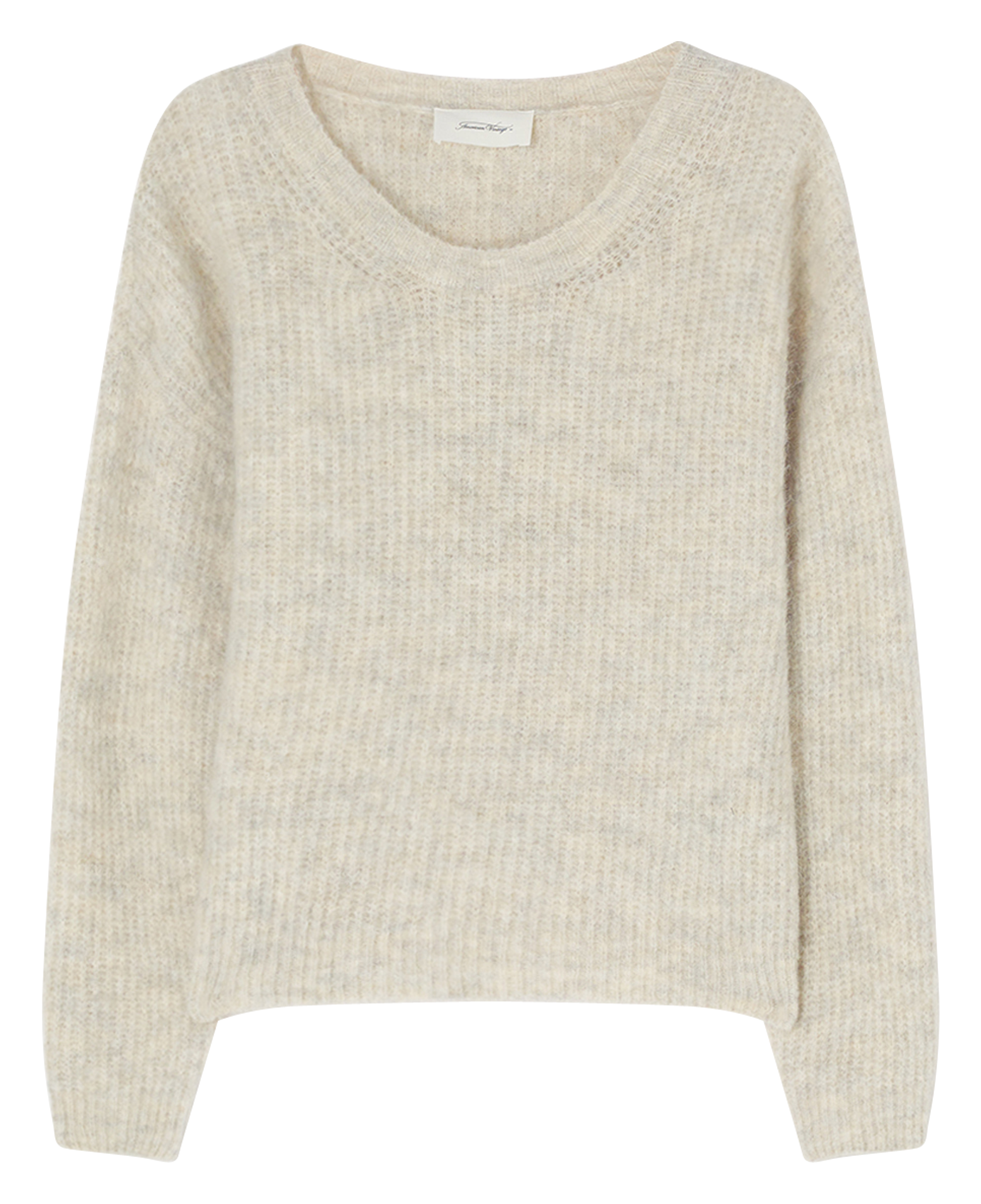 EAST - Pull droit à maille duveteuse en laine mélangée | Beige