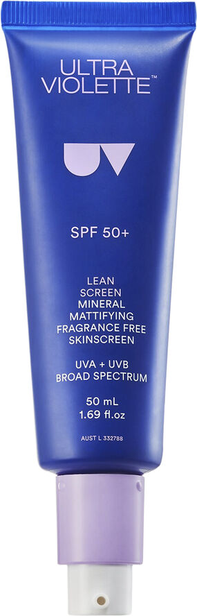 Ultra Violette Lean Screen SPF50  - Mineral Mattiserende, duftfri hudcreme uden parfu