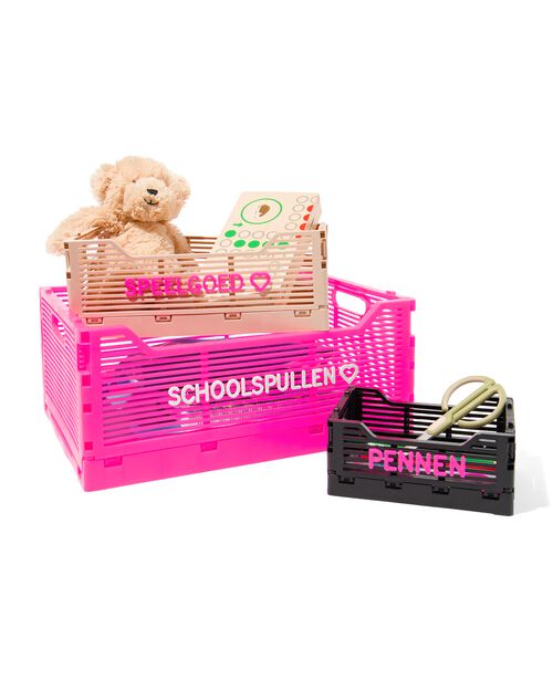 lettres pour caisse pliable rose vif