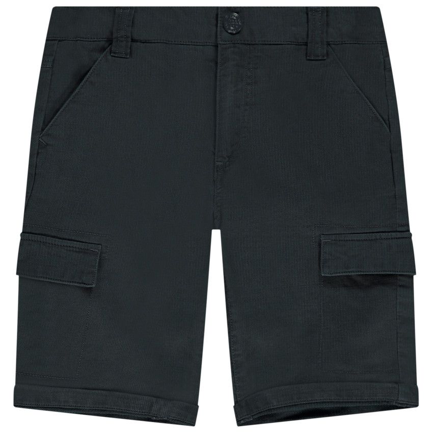 Bermuda en coton armuré esprit cargo pour garçon - Gris foncé