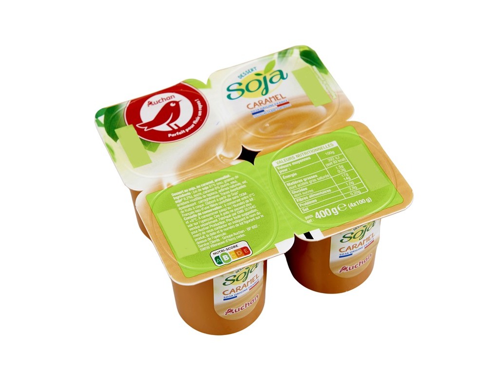 SOBREMESA AUCHAN SOJA CARAMELO 4X100G