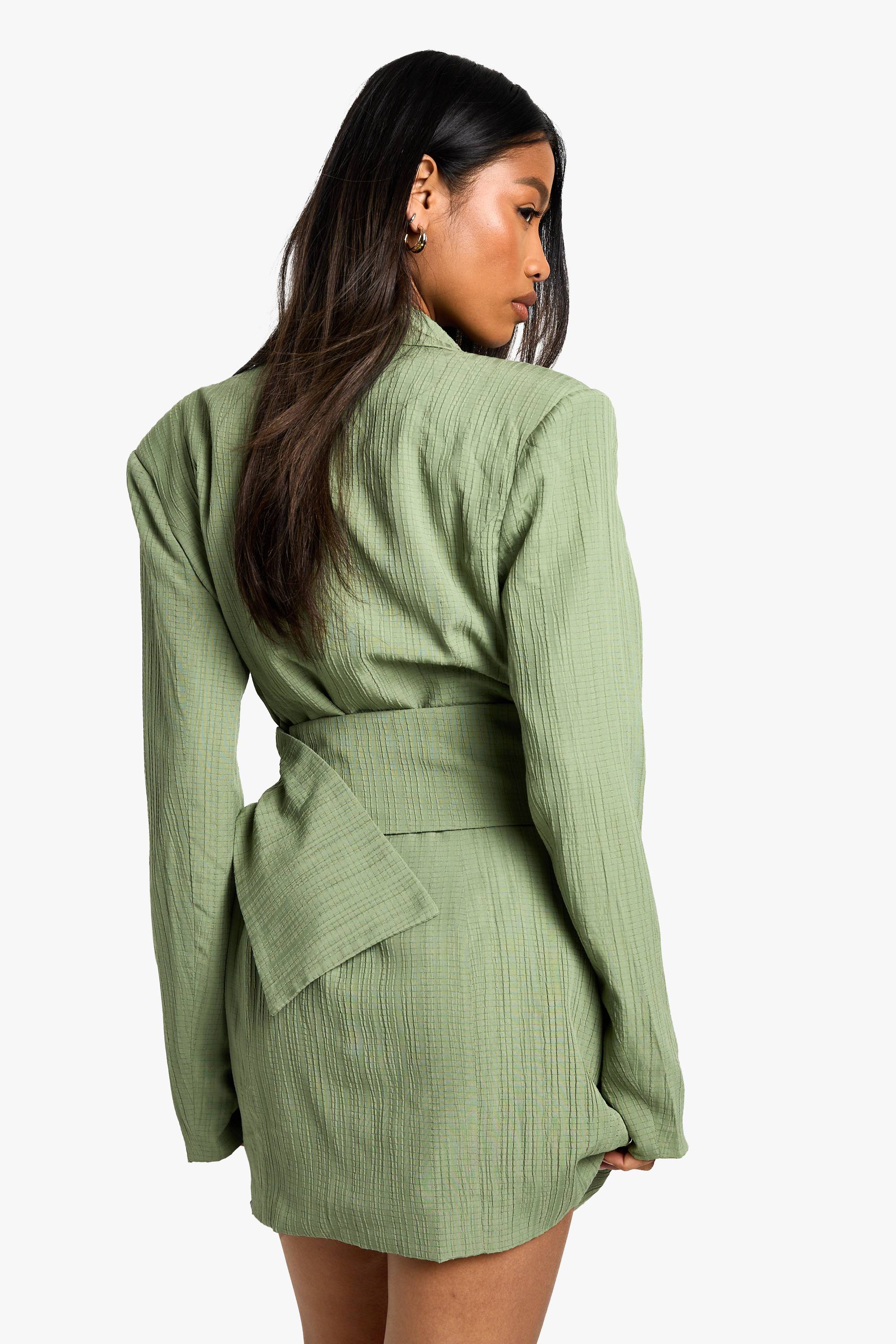 boohoo Robe Blazer Cintrée Texturée Avec Ceinture