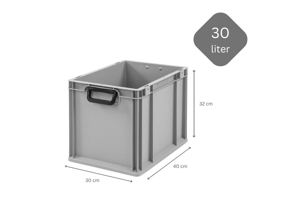 PROREGAL Value Set 4x Eurobox Nextgen Portable Duo HxBxD 32 x 30 x 40 cm 30 Liter Euro Container Transportbox Stapelbare Container