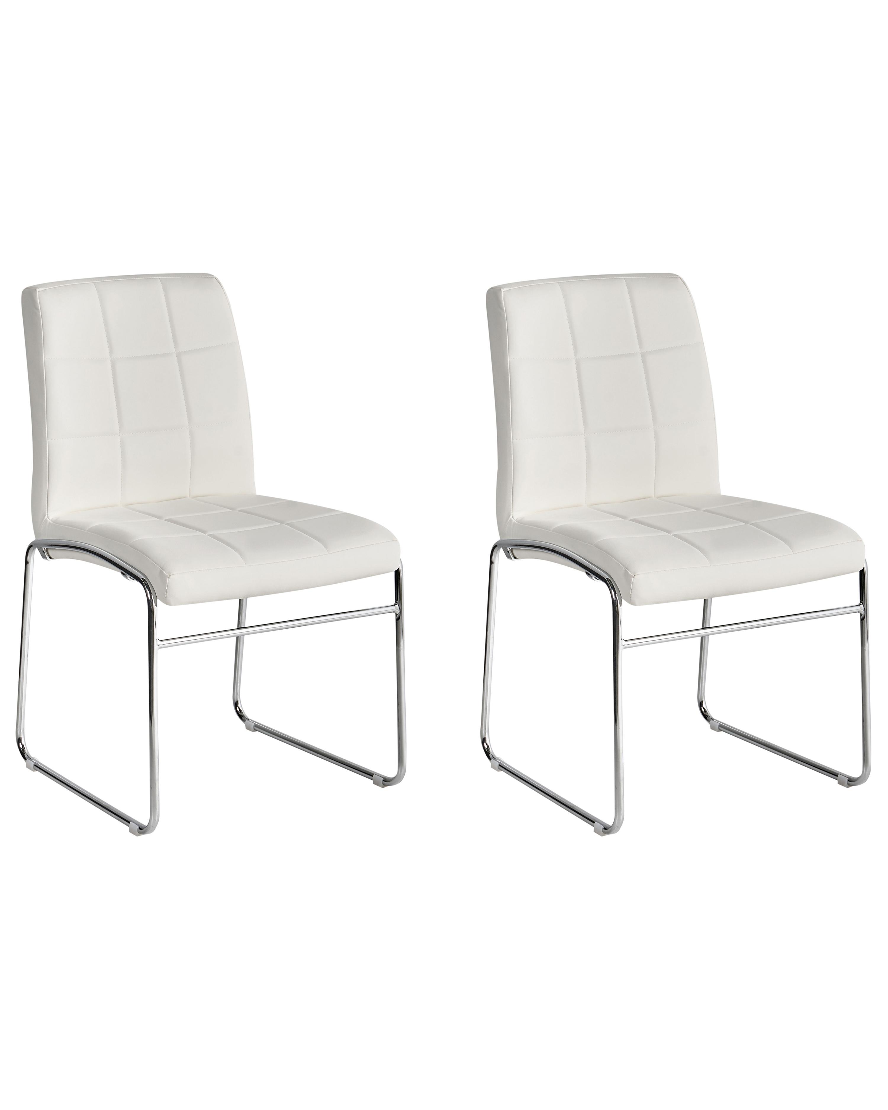 Set van 2 eetkamerstoelen KIRON Kunstleer Wit