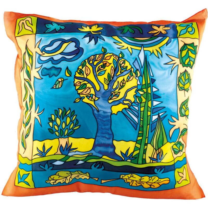 Coussin 100% soie - 40x40cm Arbres - Blanc