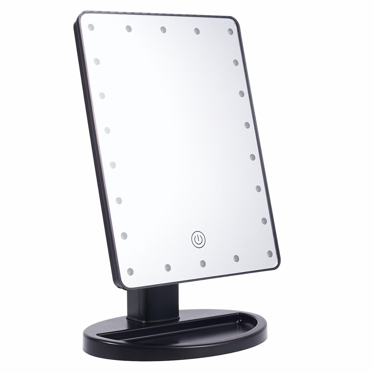 Dimmbarer USB Makeup LED Schminkspiegel mit Touch-Sensor / 10-fach Vergrösserung (360 Grad Drehbar) - Schwarz