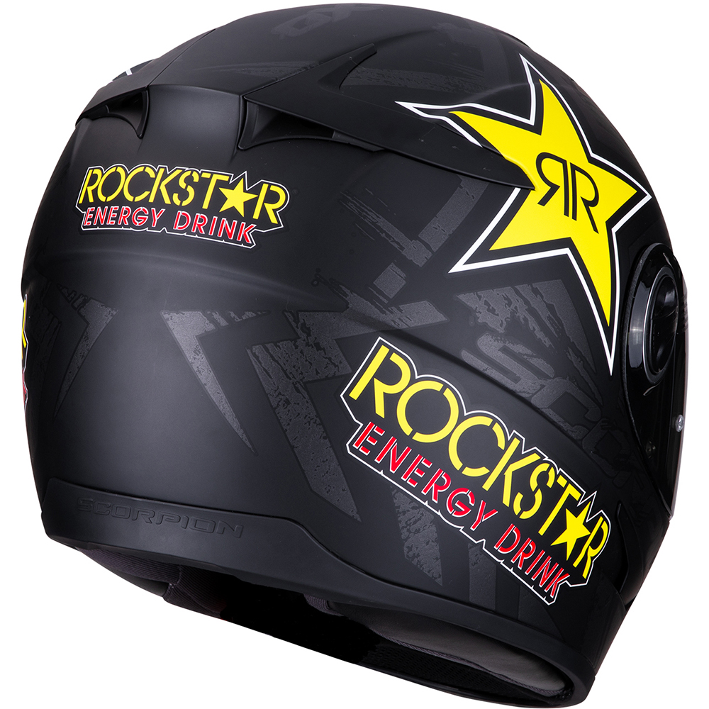 Scorpion - Casque Exo-490 Rockstar Noir Mat / Jaune / Rouge
