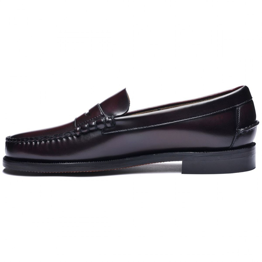 CLASSIC DAN WIDE Brown Burgundy MOCASSIN-Mocassin pour homme en cuir pleine fleur