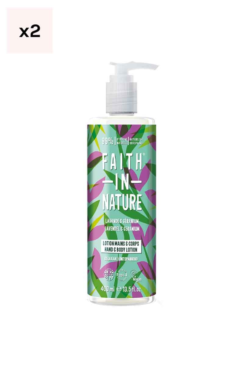 Lotions hydratantes - Lavande & géranium - Corps & mains - 2 x 400 ml