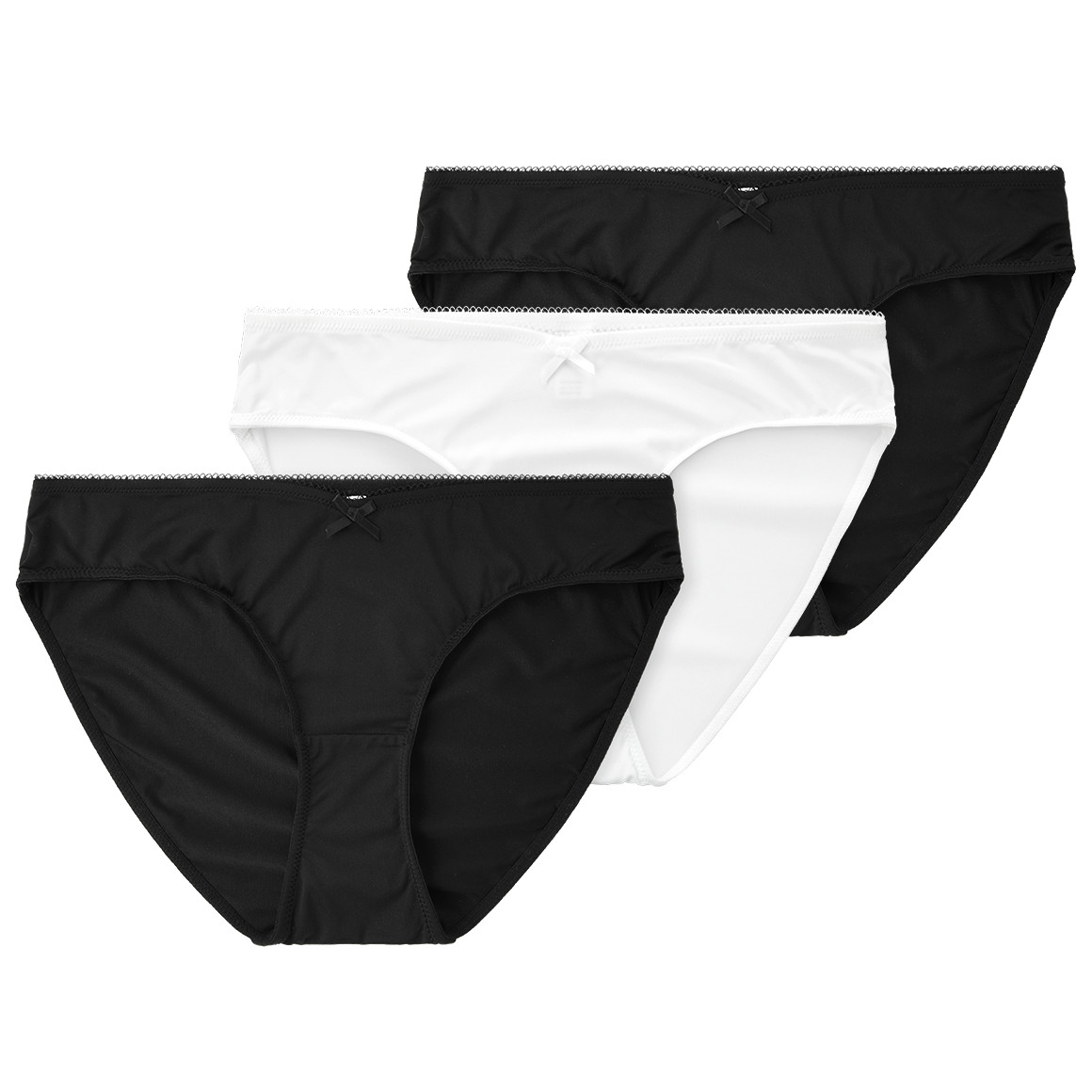 Gina Mama 3 Damen Umstands-Slips  mit Spitze weiss / schwarz