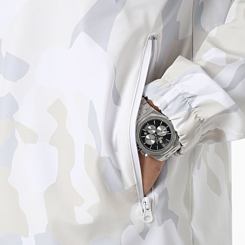 Coupe-Vent Long Blanc Beige Camouflage