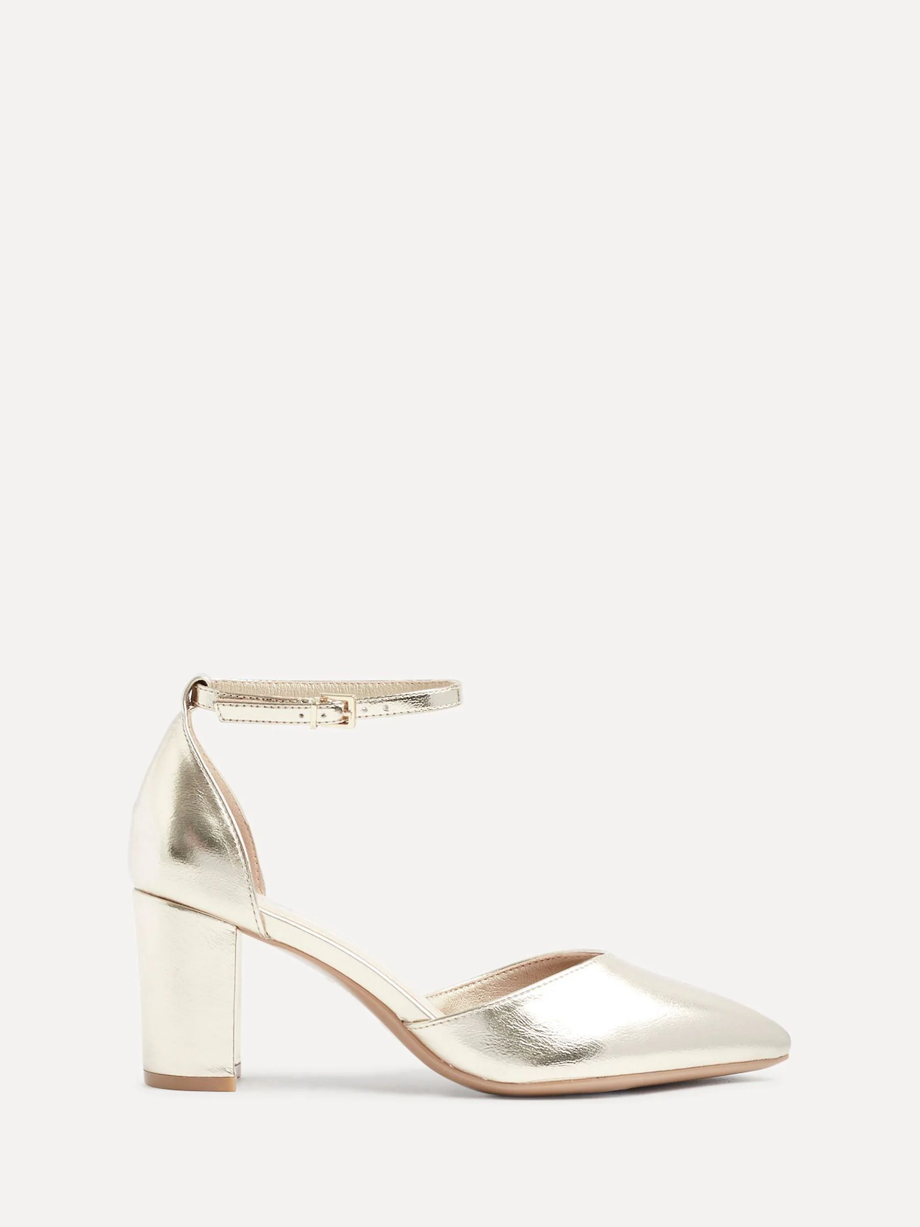 Goud - Linzi Davina pumps met blokhak en dichte hiel