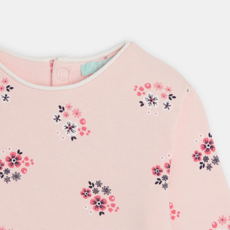 Sweat en molleton fleuri rose bébé fille Rose