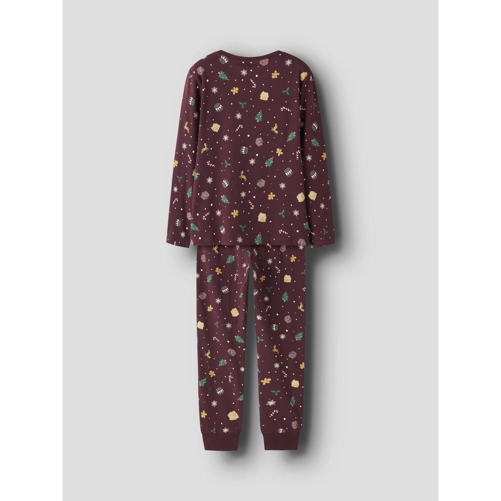 Køb Name It Jule Natsæt Burgundy Xmas AOP