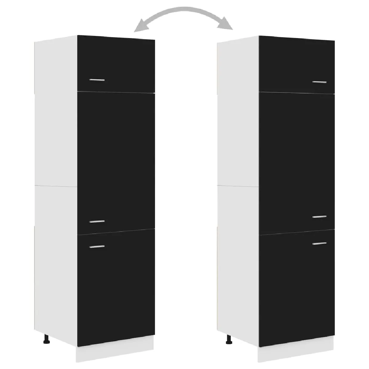 VidaXL Armoire Réfrigérateur Noir