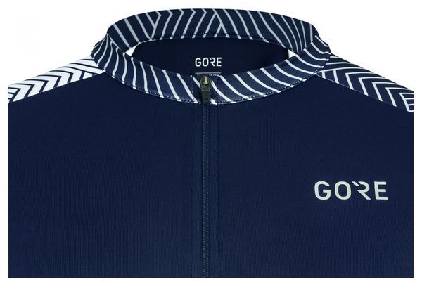 Maillot Manches Courtes Gore Wear C5 Bleu foncé/Blanc