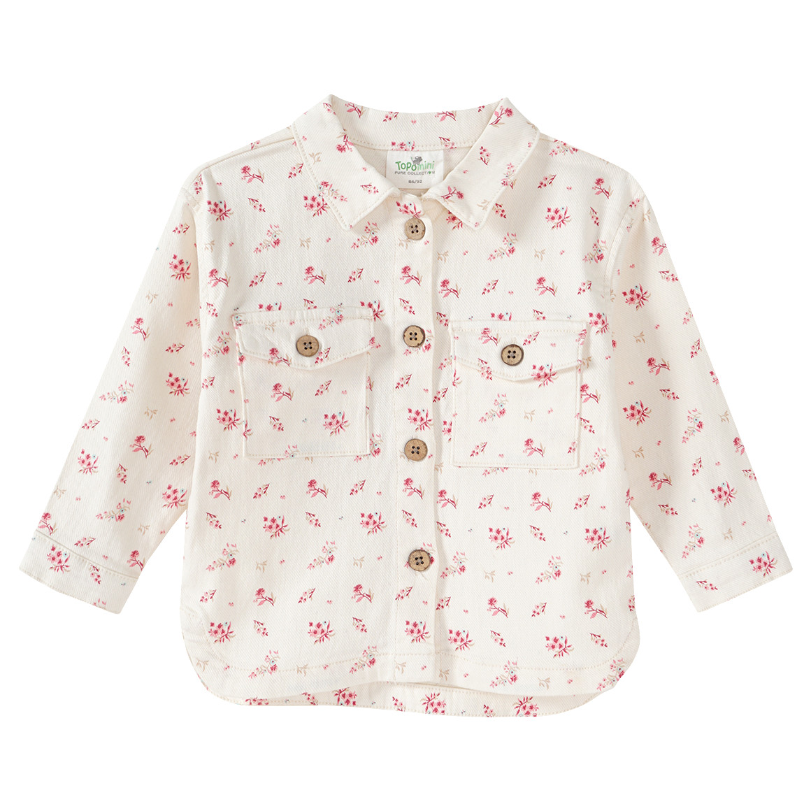 Topomini Pure Collection Baby Blusenjacke mit Bio-Baumwolle cremeweiss / rosa