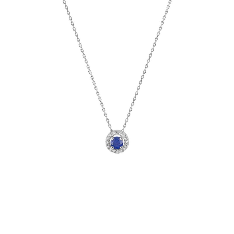 Collier Femme - saphir - Or 18 Carats - Longueur : 42 cm