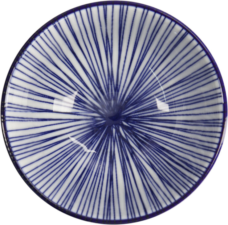 Tokyo Design Studio Nippon Blue Rice Bowl 12x6. 4cm Lines Blue/white