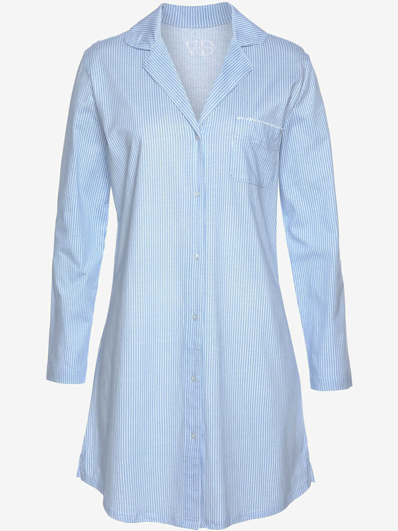 Chemise de nuit, col à revers et poche poitrine