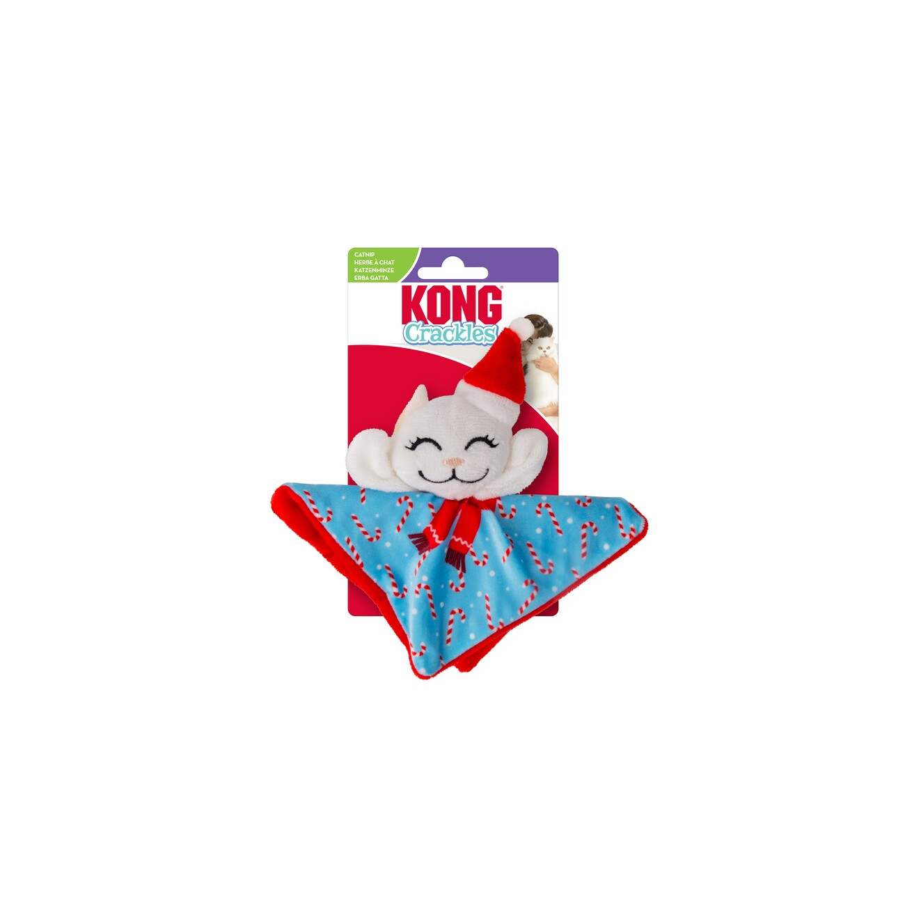 KONG Holiday Crackles Santa Kitty