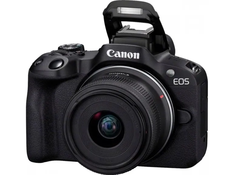 Canon EOS R50 - Digitalkamera - spejlløst - 24.2 MP - Full Frame - 4K / 30 fps - 2.5x optisk zoom RF-S 18-45 mm F4.5-6.3 IS STM objektiv - Wi-Fi, Bluetooth - sort
