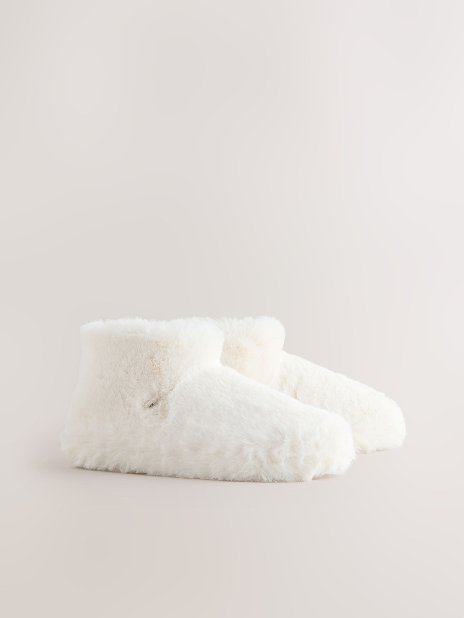 Wit - Pantoffellaarzen met imitatiebont