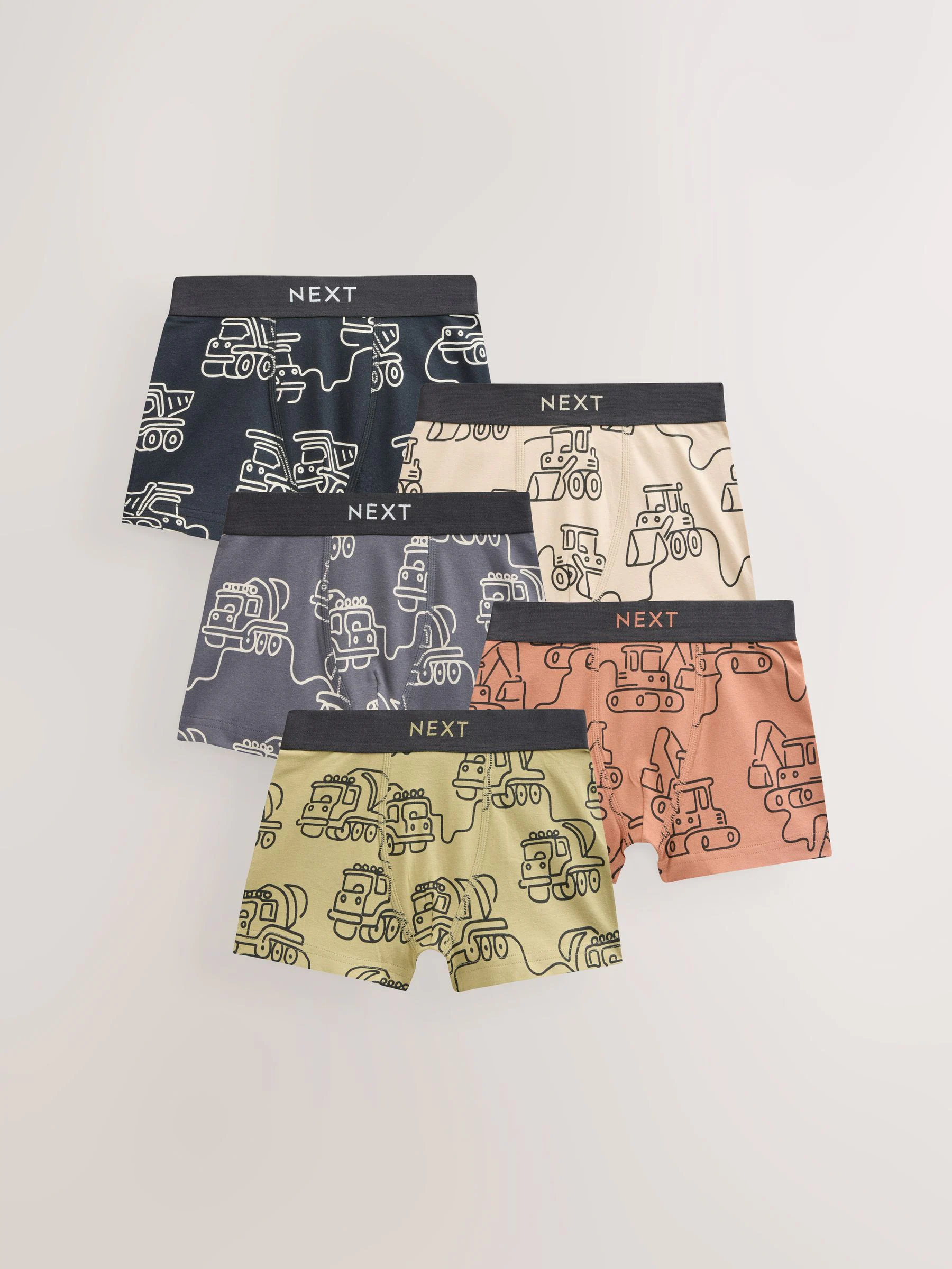 Lineaire graafmachineprint - Verpakking van 5 trunks met motief (1,5-16jr)