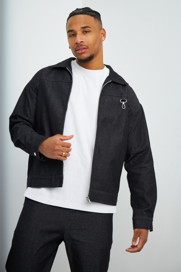 Ensemble 2 pièces veste zippé + pantalon noir