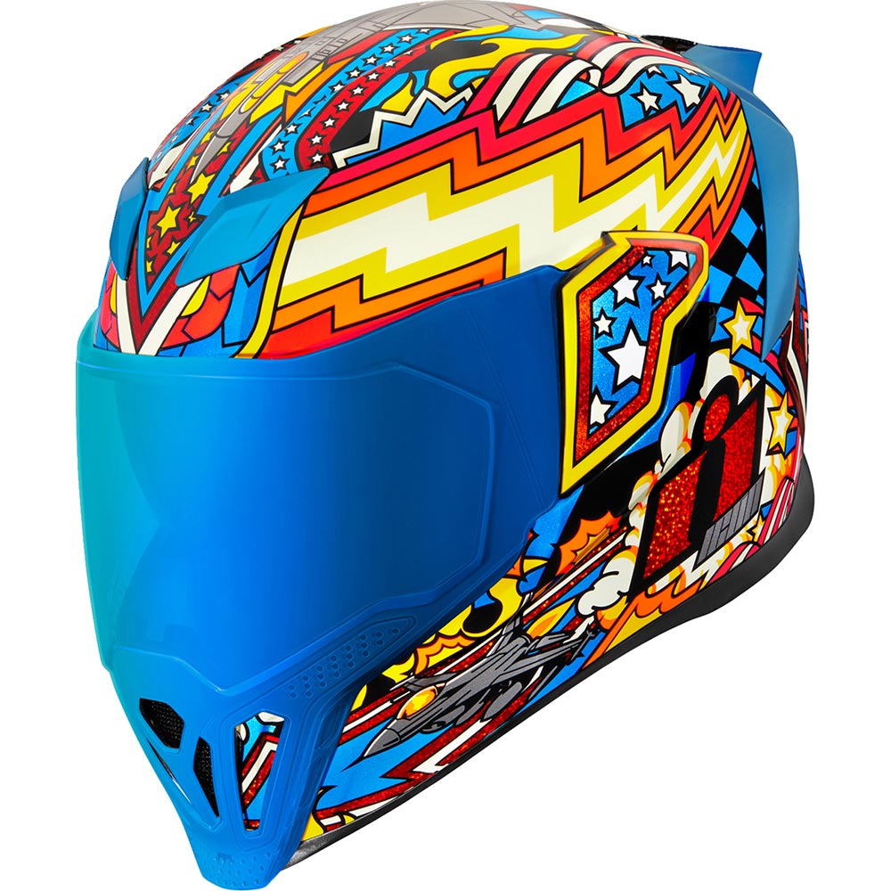Icon - Casque Airflite Flyboy™ Turquoise / Jaune / Rouge