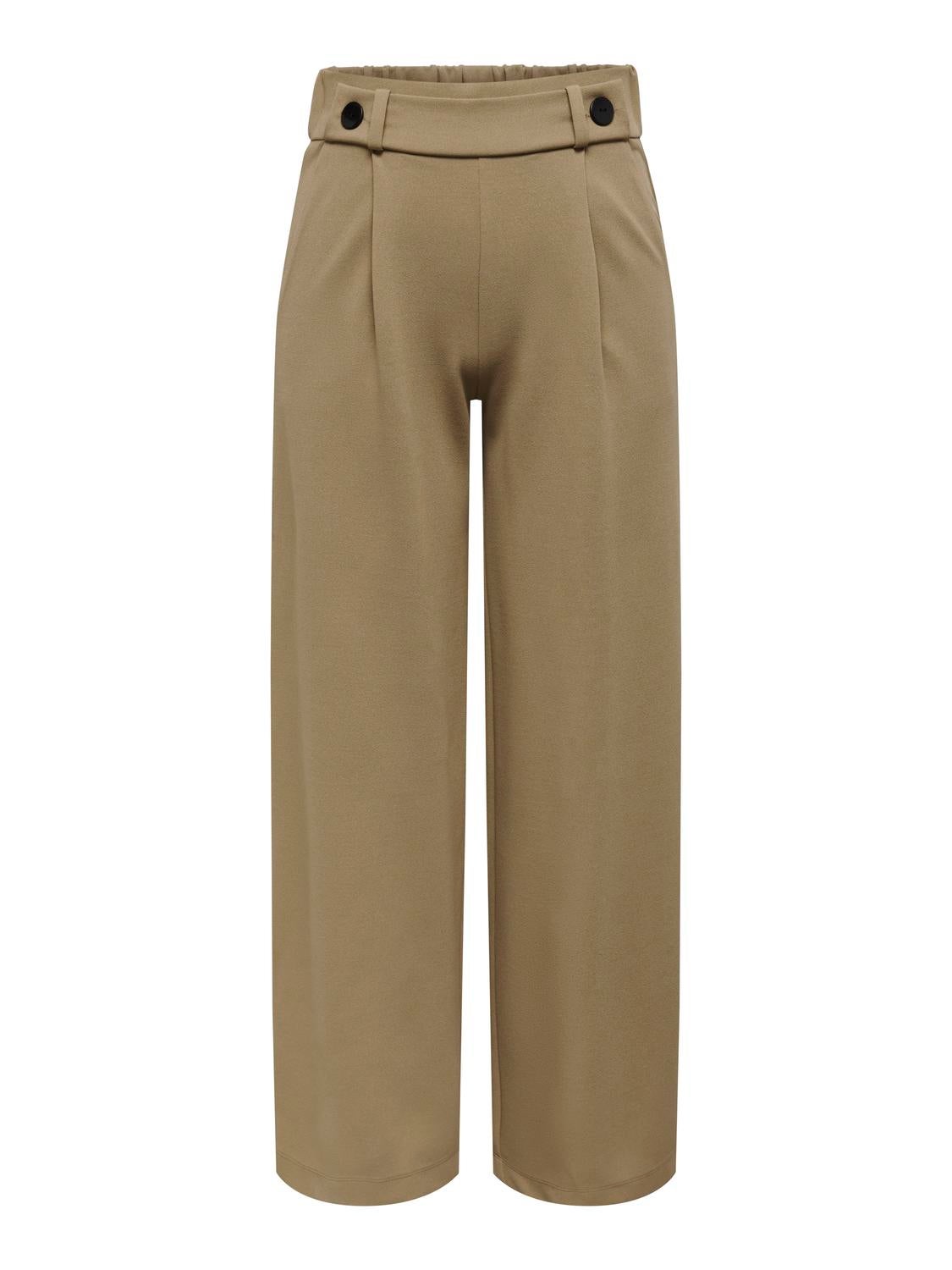 JDYGEGGO Mittlere Taille Weiter Beinschnitt Hose mit weitem Beinschnitt Sepia Tint