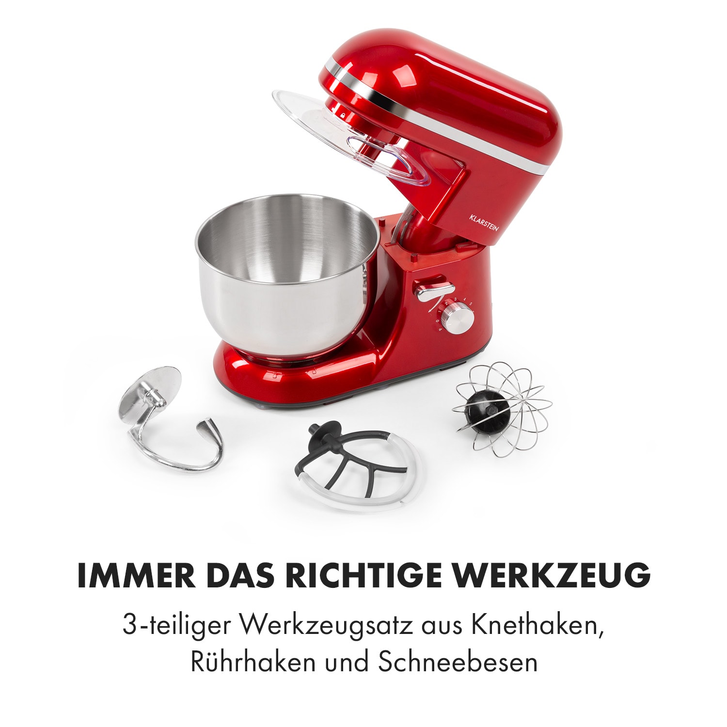 Bella Elegance Küchenmaschine 1800 W 2,7 PS 5,2 Ltr Edelstahl BPA-frei