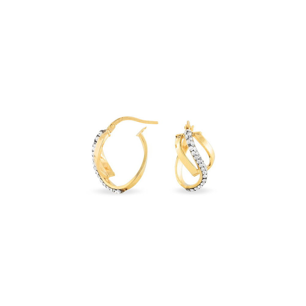 Créoles Mitica Or Jaune Strass