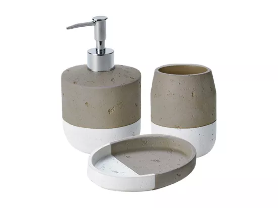 Set de salle de bain 3 pièces en céramique taupe