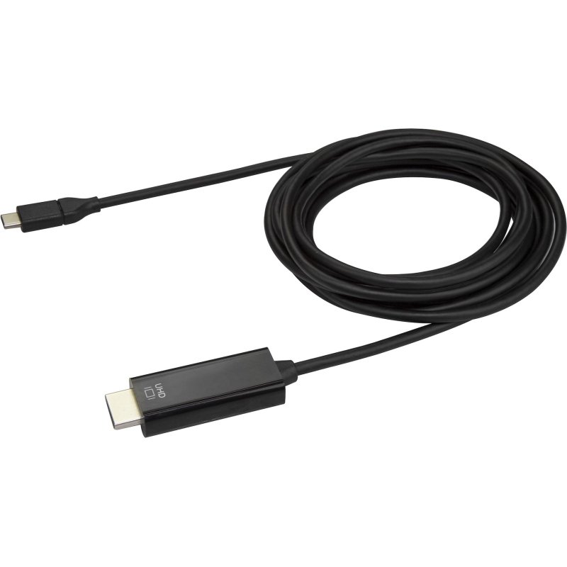 StarTech.com Adaptateur USB-C vers HDMI 3m - Câble Vidéo USB Type C vers HDMI 2.0 - 4K60Hz - Compatible Thunderbolt 3 - Convertisseur USB-C à HDMI - DP 1.2 Alt Mode HBR2 - Noir