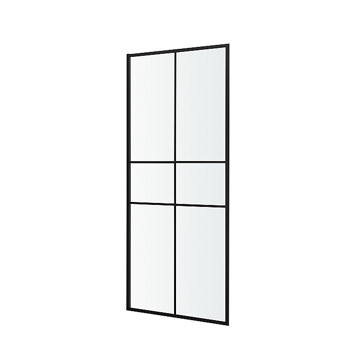 Paroi de douche fixe GoodHome Ahti transparente profilé noir 90 cm