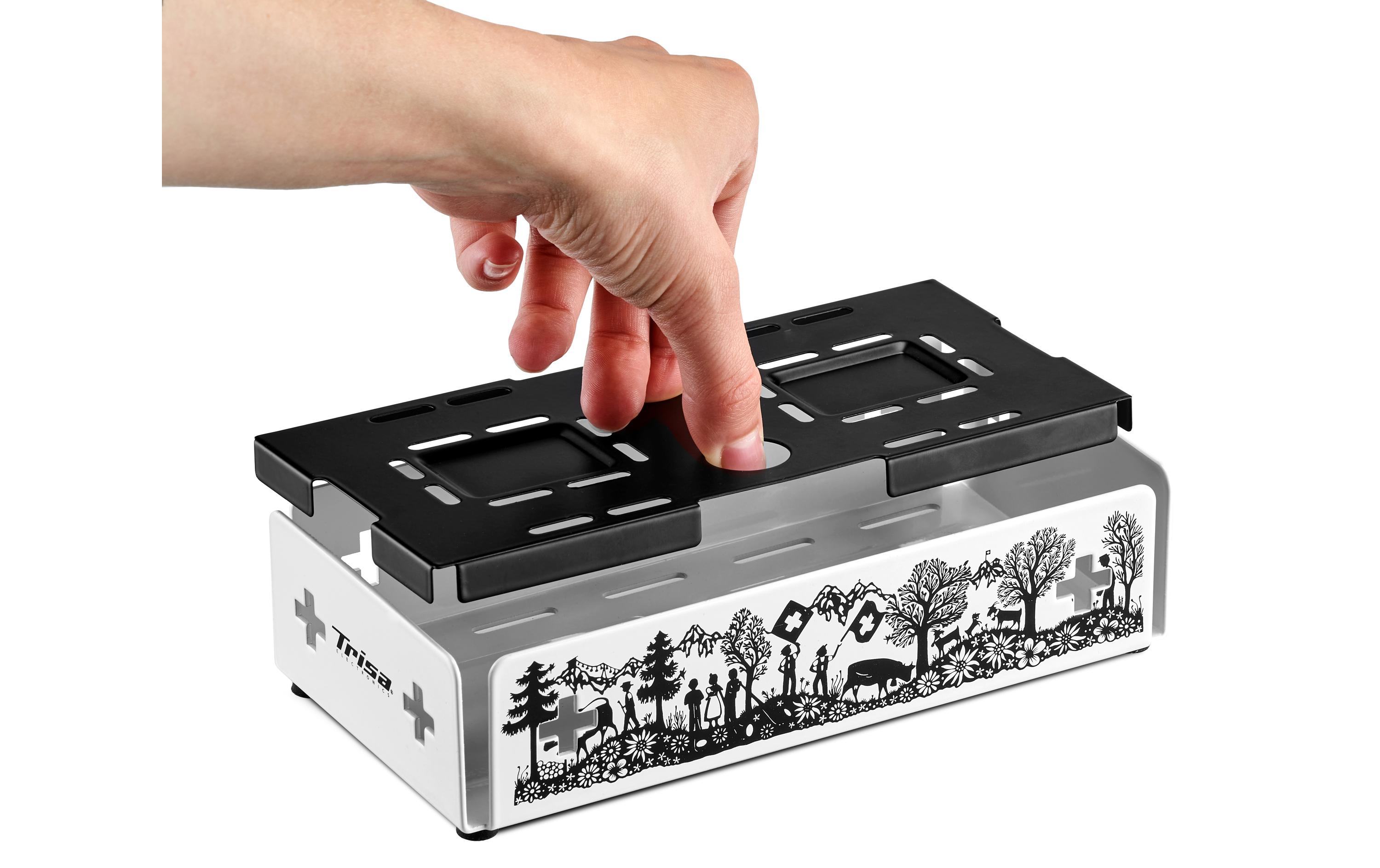 Teelicht-Raclette Kitchenette, Schwarz/WeissKerzen-Raclette