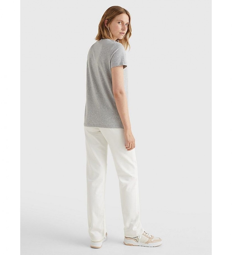 Camiseta Tommy Hilfiger Heritage com gola redonda e estampa cinza
