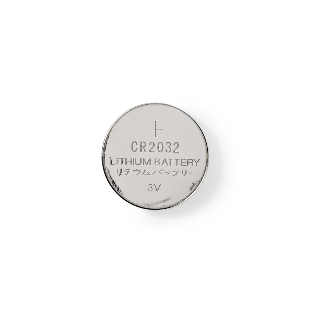 Nedis Lithium knappecellebatteri CR2032 | 3 V DC | 5-Blister | Sølv