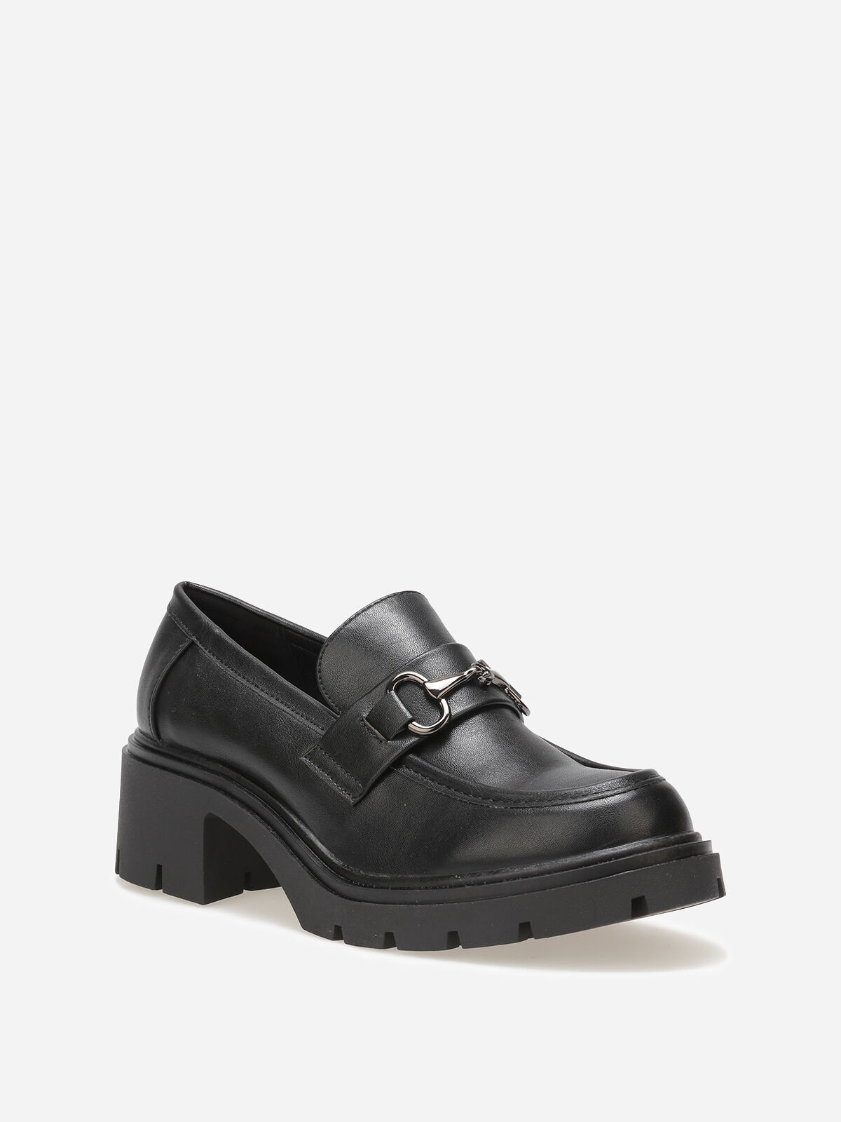Mocassins à talon et semelle crantés- Noir