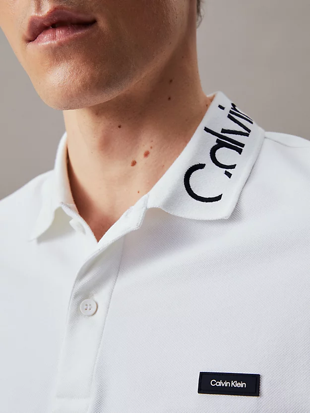 Camisa polo slim com logotipo