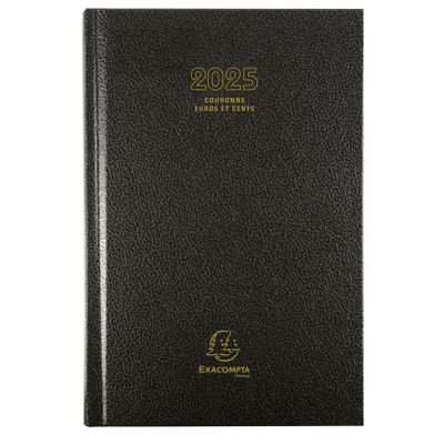 Agenda Couronne Euro et cents - 1 jour par page - 11 x 17 cm - noir - Exacompta