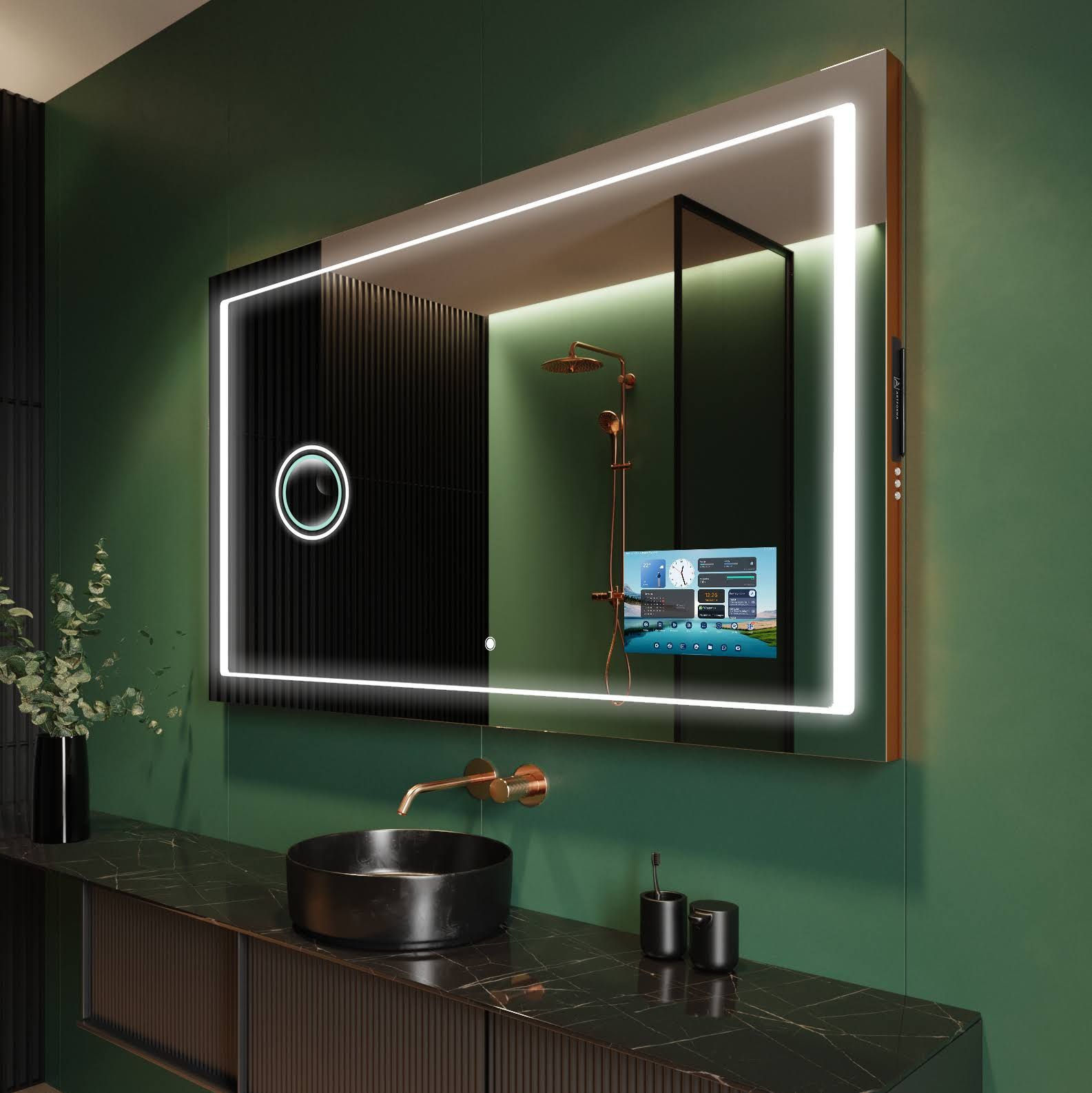 artforma Rechteckig Badspiegel mit LED Beleuchtung Wandspiegel Badezimmerspiegel Spiegel L61