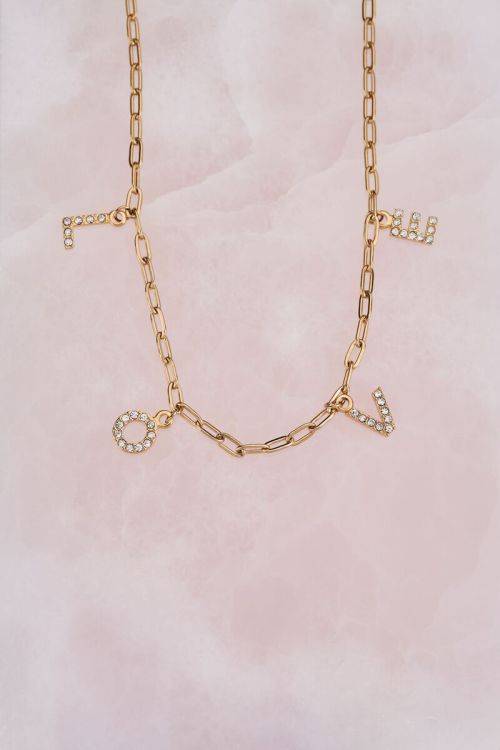 Ketting met love letters & strass