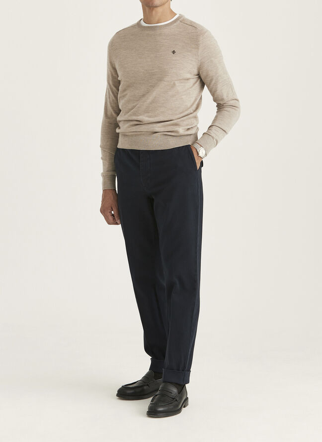 Morris Stockholm Merino Cable Oneck / 05 Khaki / S Khaki