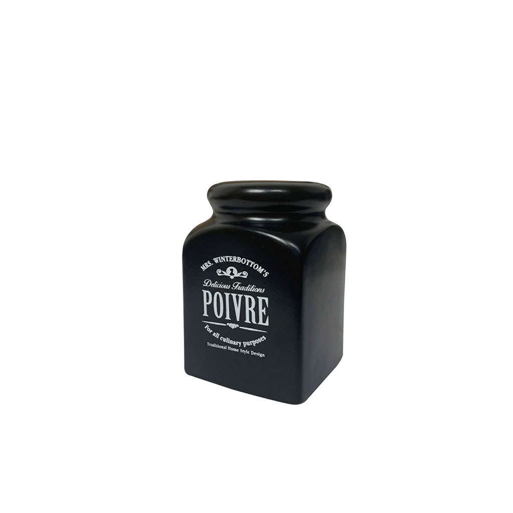 Poivrier céramique noir 8x5.3x5.3cm