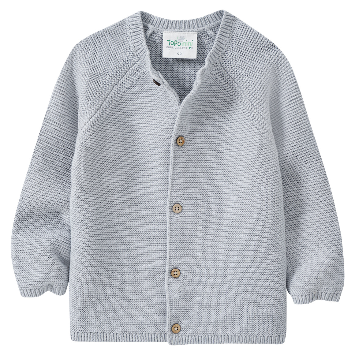 Topomini Pure Collection Baby Strickjacke mit Knopfleiste hellgrau